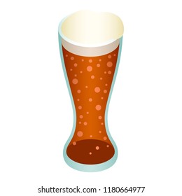 Glass of beer icon. Isometric of glass of beer vector icon for web design isolated on white background
