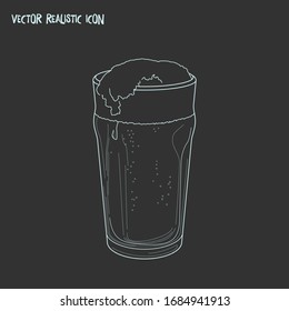 Glass of beer icon line element. Vector illustration of glass of beer icon line isolated on clean background for your web mobile app logo design.