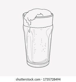 Glass of beer icon line element. Vector illustration of glass of beer icon line isolated on clean background for your web mobile app logo design.