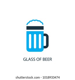 Glass of beer icon. Logo element illustration. Glass of beer symbol design from 2 colored collection. Simple Glass of beer concept. Can be used in web and mobile.