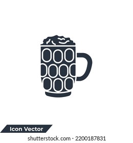 Glass of beer icon logo vector illustration. beer glasses symbol template for graphic and web design collection