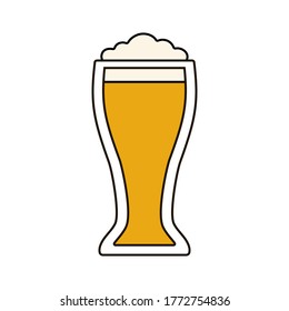 Glass of beer icon on white background. Stock Vector illustration for your graphic design.