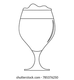 Glass of beer icon. Outline illustration of glass of beer vector icon for web