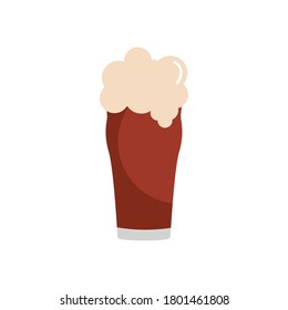 glass of beer icon over white background, flat style, vector illustration