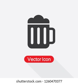 A Glass Of Beer Icon, Pint Of Beer Icon Vector Illustration Eps10
