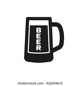 Glass of beer icon. Beer and pub, bar symbol. UI. Web. Logo. Sign. Flat design. App.Stock vector