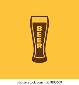 Glass of beer icon. Beer and pub, bar symbol. UI. Web. Logo. Sign. Flat design. App.Stock vector