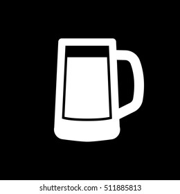 Glass of beer icon. Beer and pub, bar symbol. UI. Web. Logo. Sign. Flat design. App.Stock vector