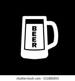 Glass of beer icon. Beer and pub, bar symbol. UI. Web. Logo. Sign. Flat design. App.Stock vector