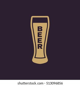 Glass of beer icon. Beer and pub, bar symbol. UI. Web. Logo. Sign. Flat design. App.Stock vector