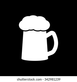 The glass of beer icon. Pub and kvass, alcohol, drink symbol. Flat Vector illustration