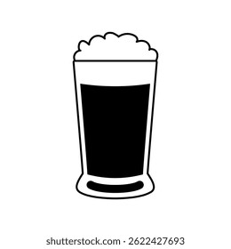Glass of beer icon. Beer silhouette. Vector