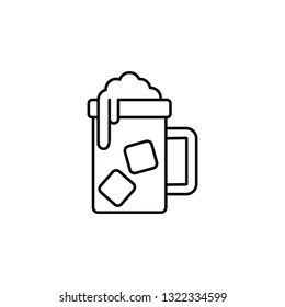 Glass of beer icon. Simple thin line, outline vector of Saint Patrick's Day icons for UI and UX, website or mobile application