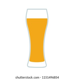 Glass of beer icon. Symbol Template Logo. Isolated vector illustration on white background.