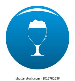 Glass of beer icon vector blue circle isolated on white background 