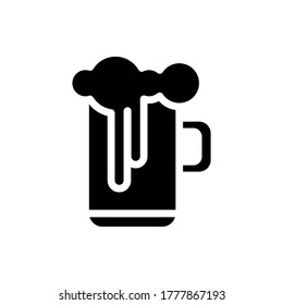 glass of beer icon vector illustration glyph style. father's day icon set.