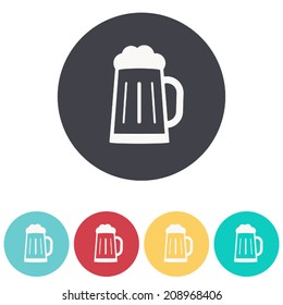 Glass of beer icon , vector illustration