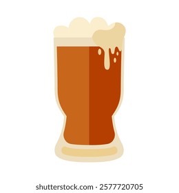 Glass of beer icon. Vector illustration isolated on white background.