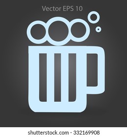 Glass of beer icon, Vector illustration