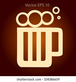 Glass of beer icon,Vector illustration