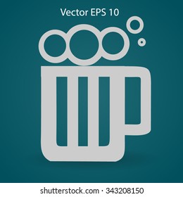 Glass of beer icon,Vector illustration