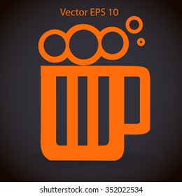 Glass of beer icon,Vector illustration
