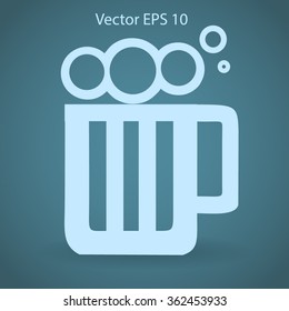 Glass of beer icon,Vector illustration
