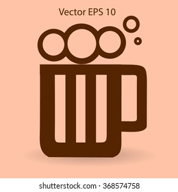 Glass of beer icon,Vector illustration