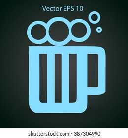 Glass of beer icon,Vector illustration