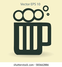 Glass of beer icon,Vector illustration