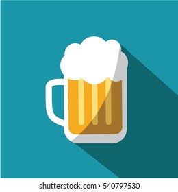 A glass of beer illustration isolated in a Turquoise background