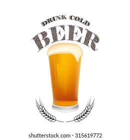 glass of beer illustration over white color background