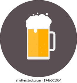 Glass of beer, illustration, vector on white background.