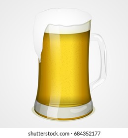 Glass of beer for International Beer Day. Symbol or icon for your design in cartoon style. Vector illustration. Holiday Collection.