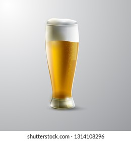 Glass of beer isolated