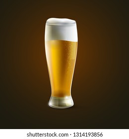 Glass of beer isolated