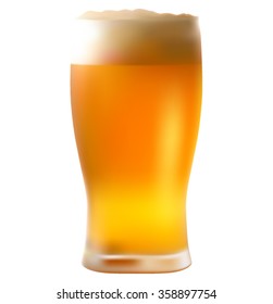 Glass of beer isolated.