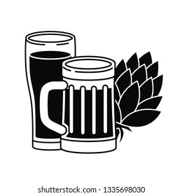glass with beer isolated icon