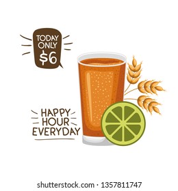 glass with beer isolated icon