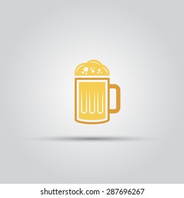 A glass of beer isolated vector colored icon