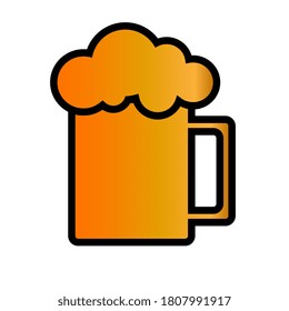 Vidrio de la cerveza aislado ilustración vectorial, diseño mínimo. Icono de cerveza Amarillo