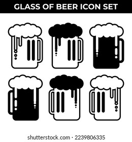 Vidrio de la cerveza aislado ilustración vectorial, diseño mínimo. Icono de cerveza más grande sobre fondo blanco. Tómate una cerveza con tus amigos. Ideal para las ilustraciones de menú de pub. Bebidas frías en vacaciones