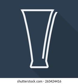 Glass for Beer or Juice from the Lines with Shadow.Vector illustration