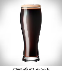 glass of beer. lager. Isolated On White Background. Vector Illustration.