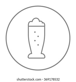 Glass of beer line icon.