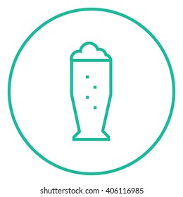 Ícone de linha de copo de cerveja.