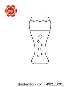 Glass of Beer Line Icon