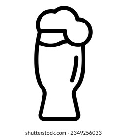 Glass of beer line icon. Craft beer cup vector illustration isolated on white. Ale mug outline style designed for and app.