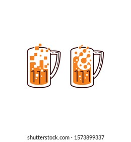 glass beer logo icon vector technology