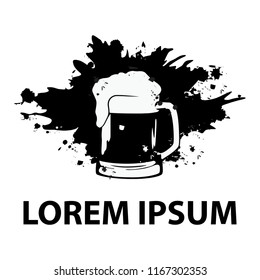 glass of beer, logo template